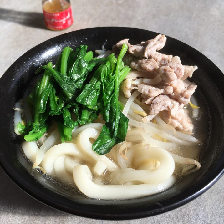 豚とほうれん草の旨煮込みうどん♪